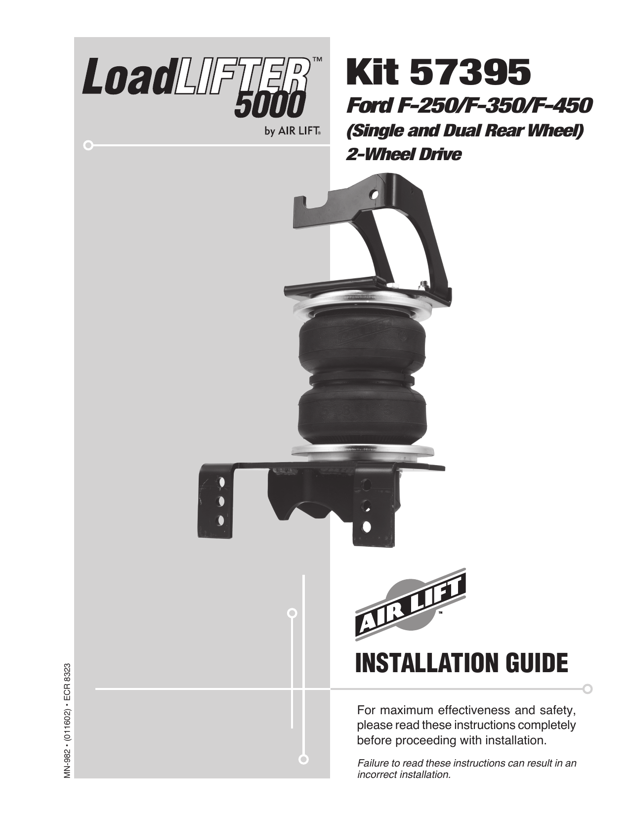 Air Lift 57395 LoadLifter 5000 Installation Guide Manualzz
