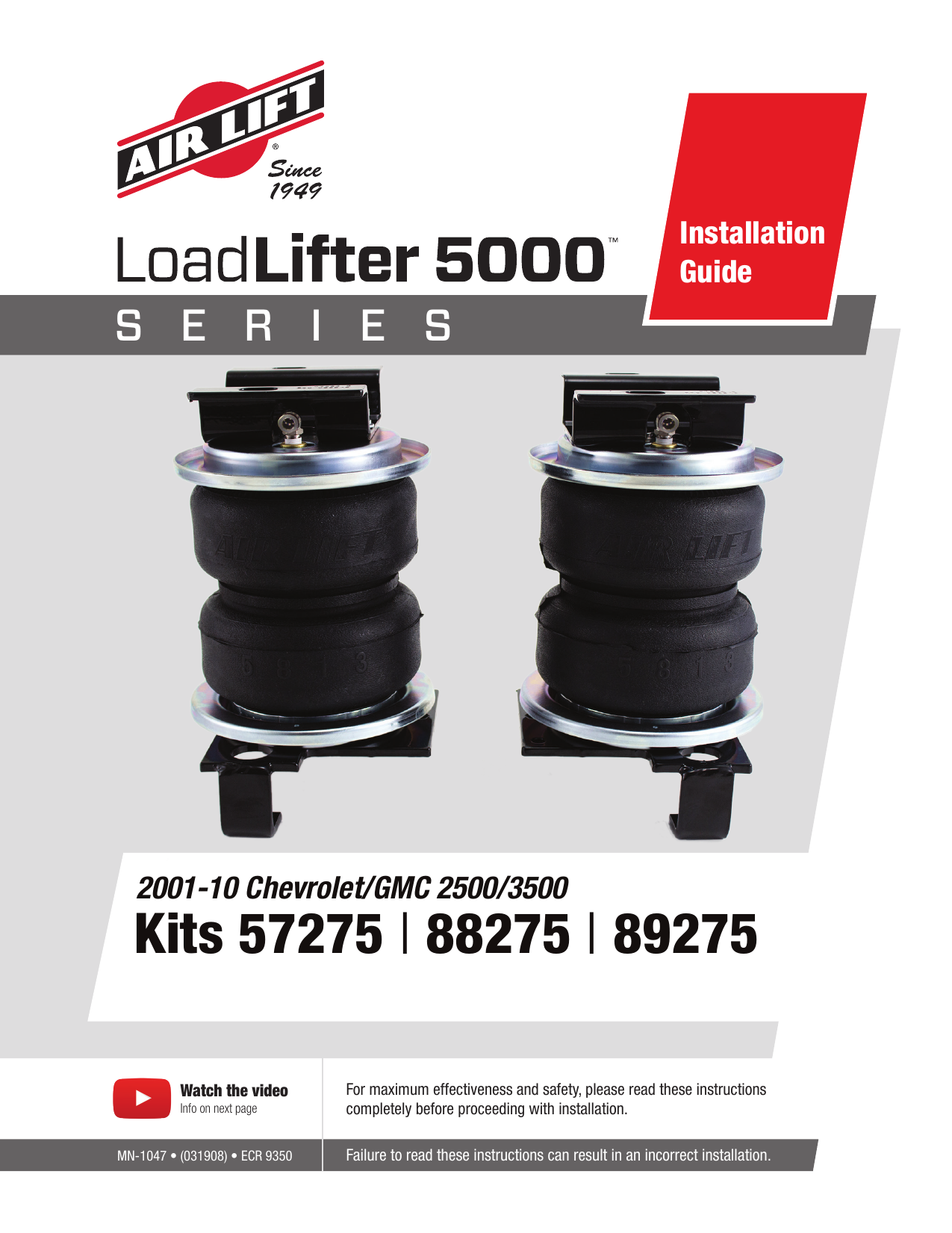 Air Lift 89275 LoadLifter 5000Ultimate Plus Installation Guide Manualzz