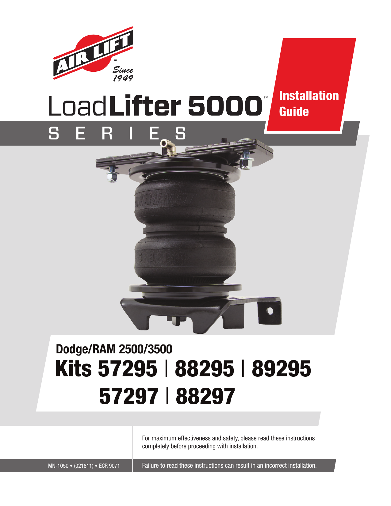 Air Lift 94295 LoadLifter PROSeriesUltimate Installation Guide Manualzz