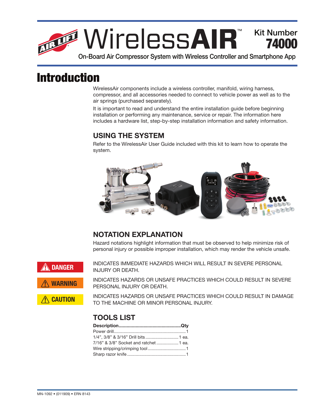Air Lift 74000 WirelessAir2nd Generation Installation Guide Manualzz