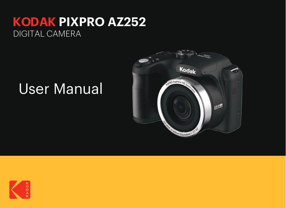 Full Color with Protective Covers! Kodak PixPro AZ501 Instruction Manual 