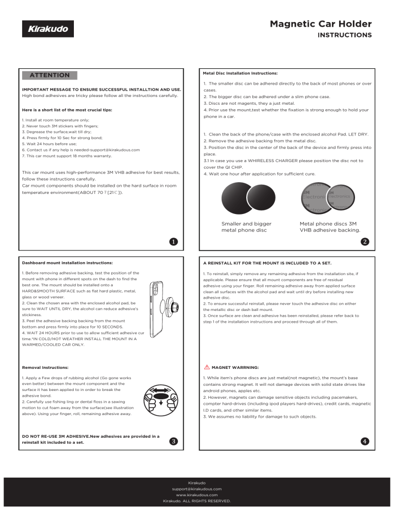Joyroom 2 Pack 6 Strong Magnets Magnetic Car Phone Mount Holder Universal Cell Phone Holder For Car Dashboard 360 Rotation Car Smartphone Cradle Fit For Iphone 11 Pro Max Xs Max Xr X User Guide