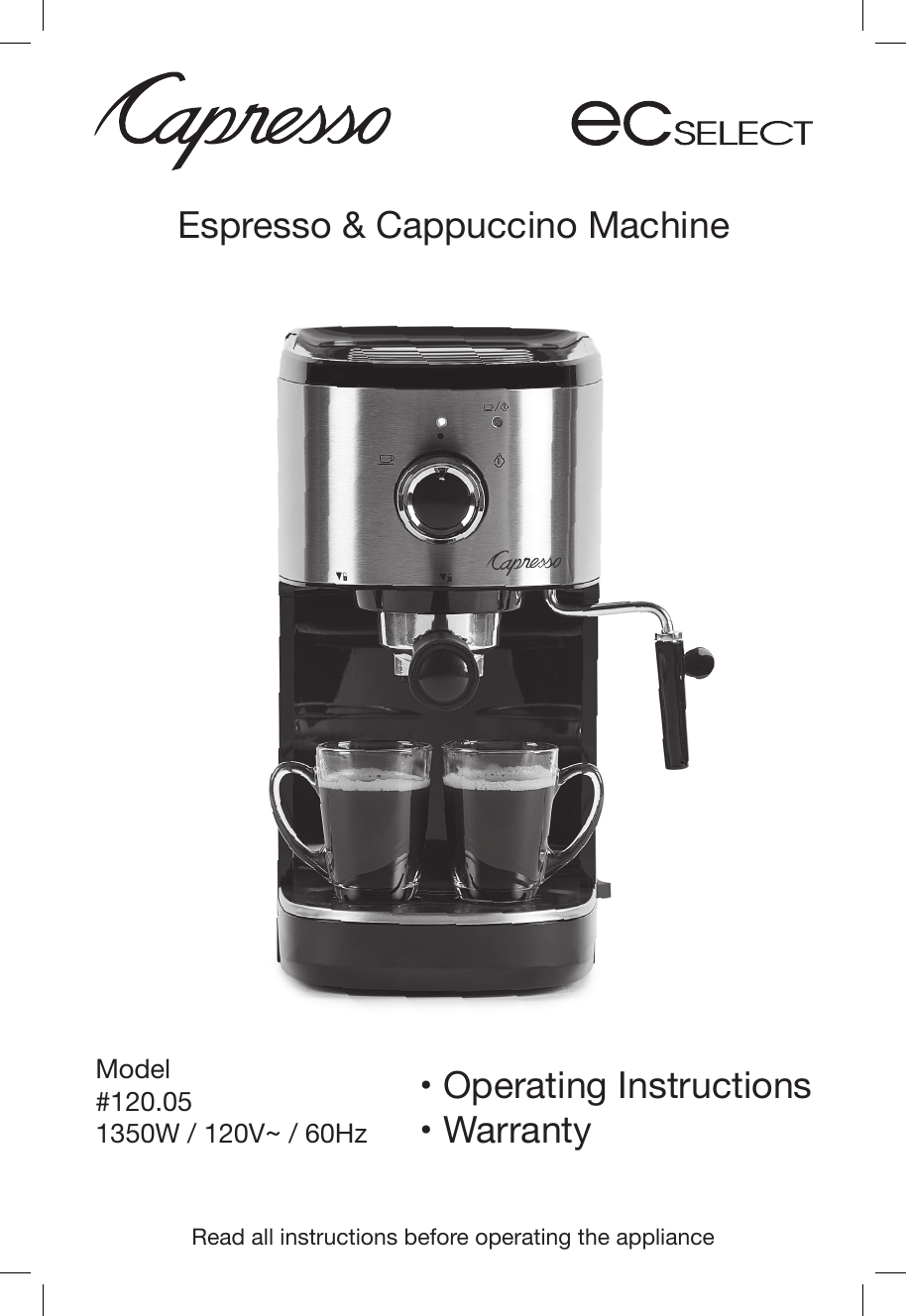 Capresso 120 ECSELECT Espresso Machine 