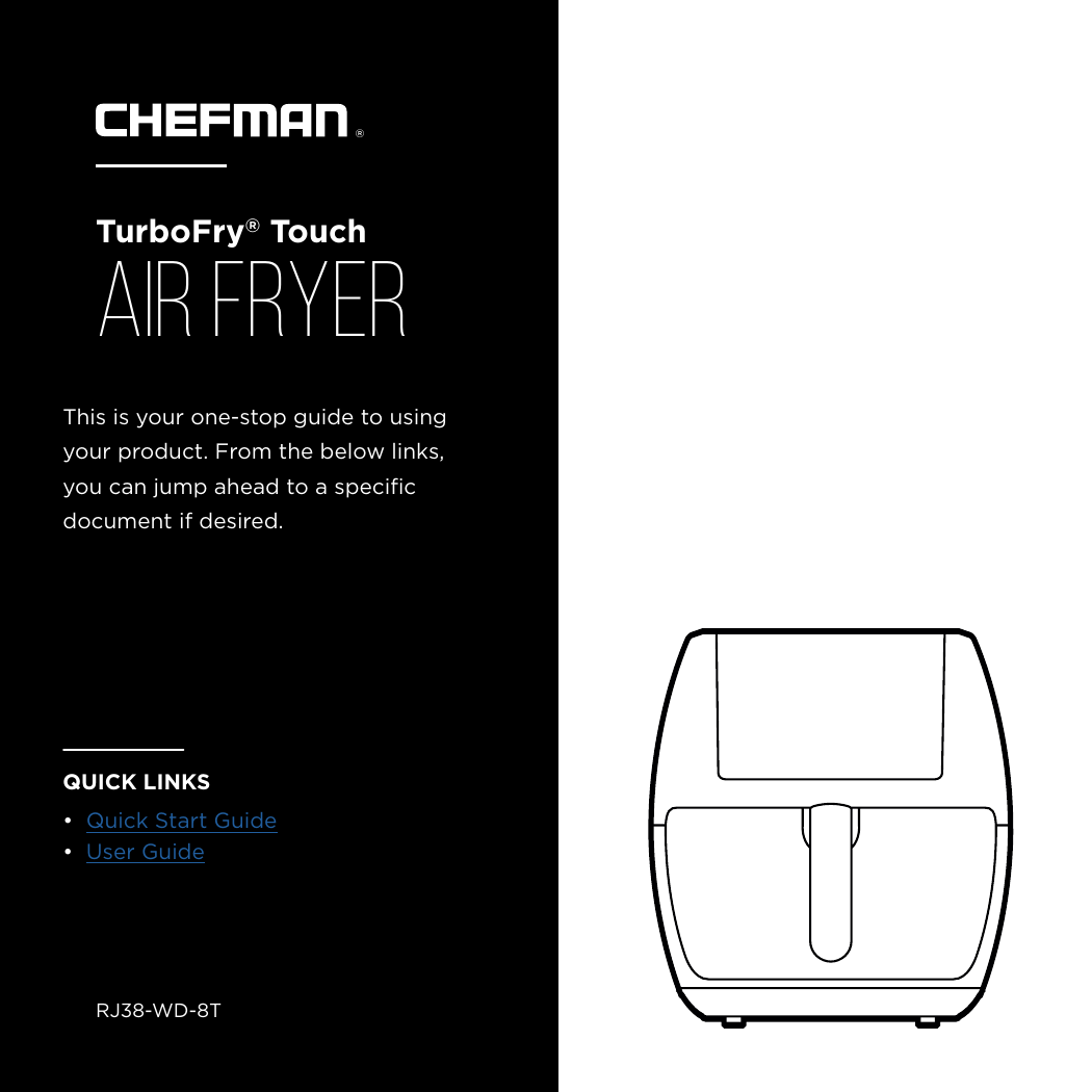 RJ38-WD-8T Chefman TurboFry Touch 8 Quart Air Fryer w/ XL Viewing