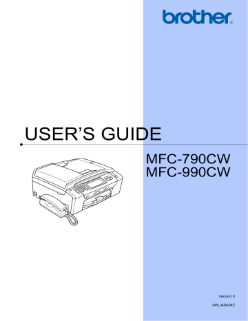 Brother MFC 990cw - Color Inkjet - All-in-One, MFC-790CW User Manual