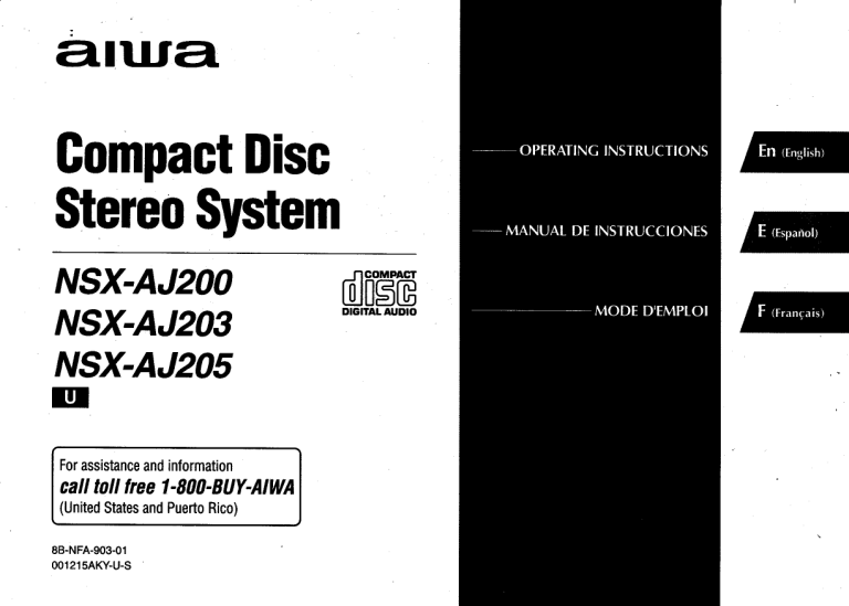 Aiwa Nsx Aj5 Owner S Manual Manualzz