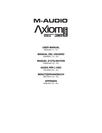 Bedienelemente & Anschlüsse. M-Audio Axiom AIR Mini 32 | Manualzz