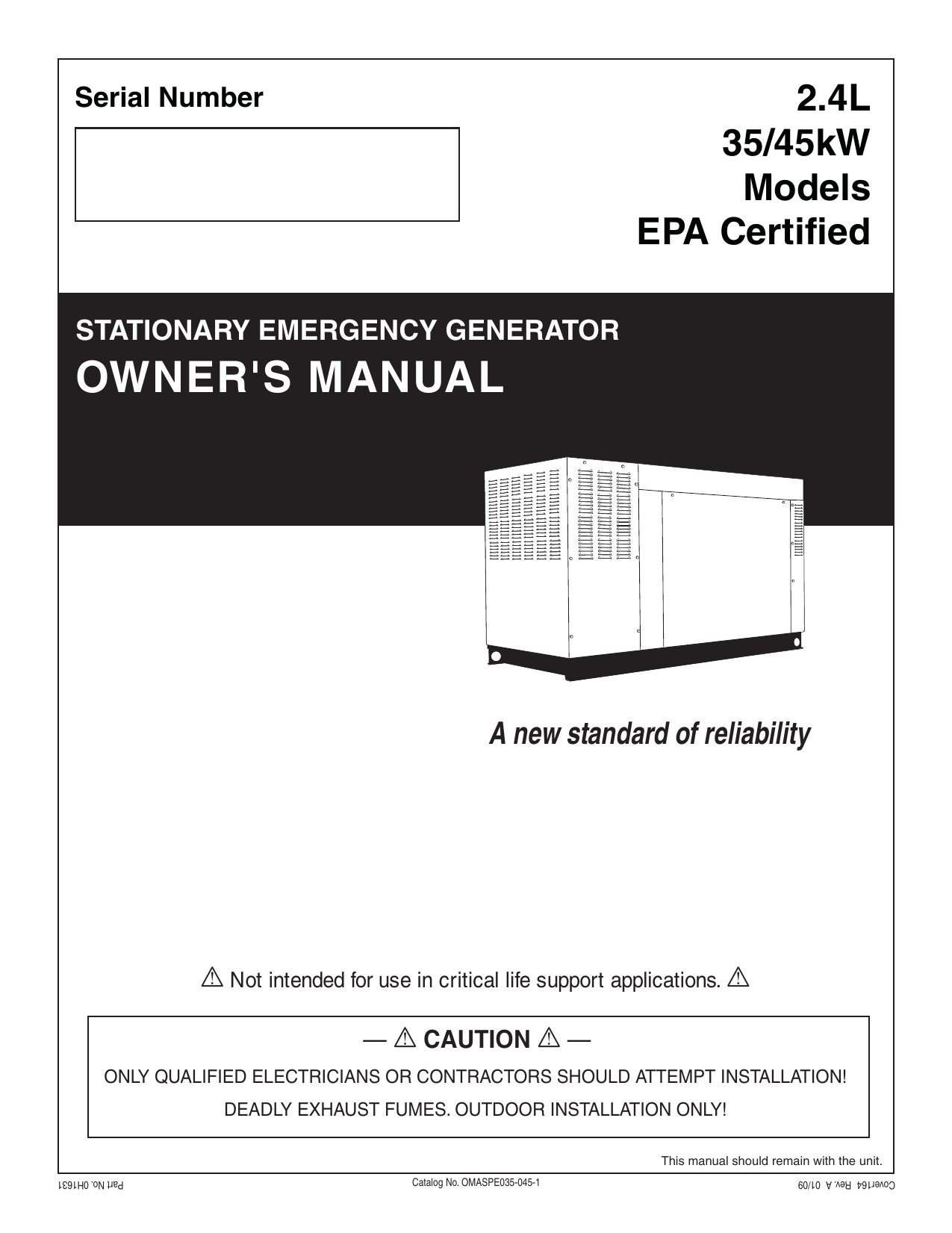 Generac 45 KW QT04524ANAN Standby Generator Manual | Manualzz