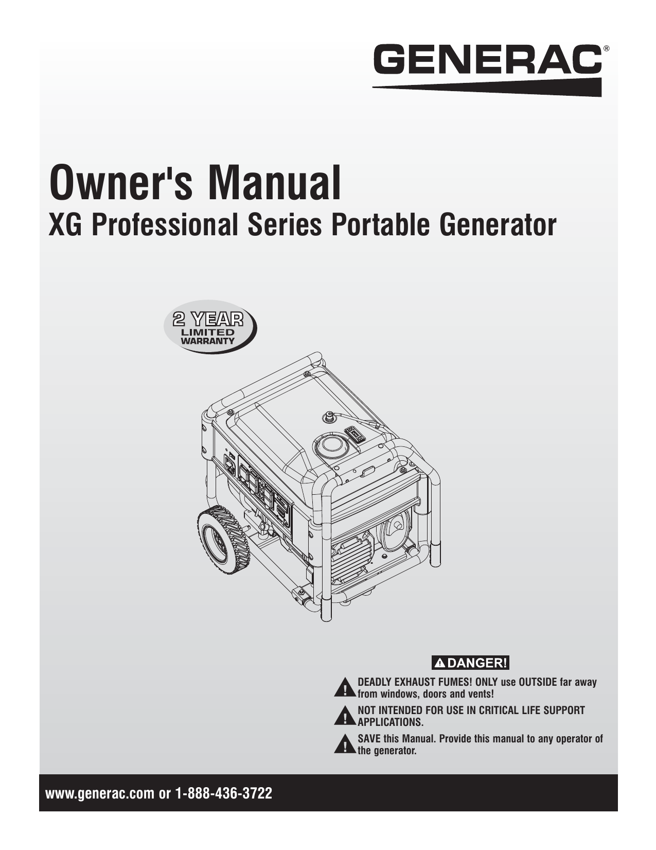 Generac XG8000E 0058461 Portable Generator Manual Manualzz