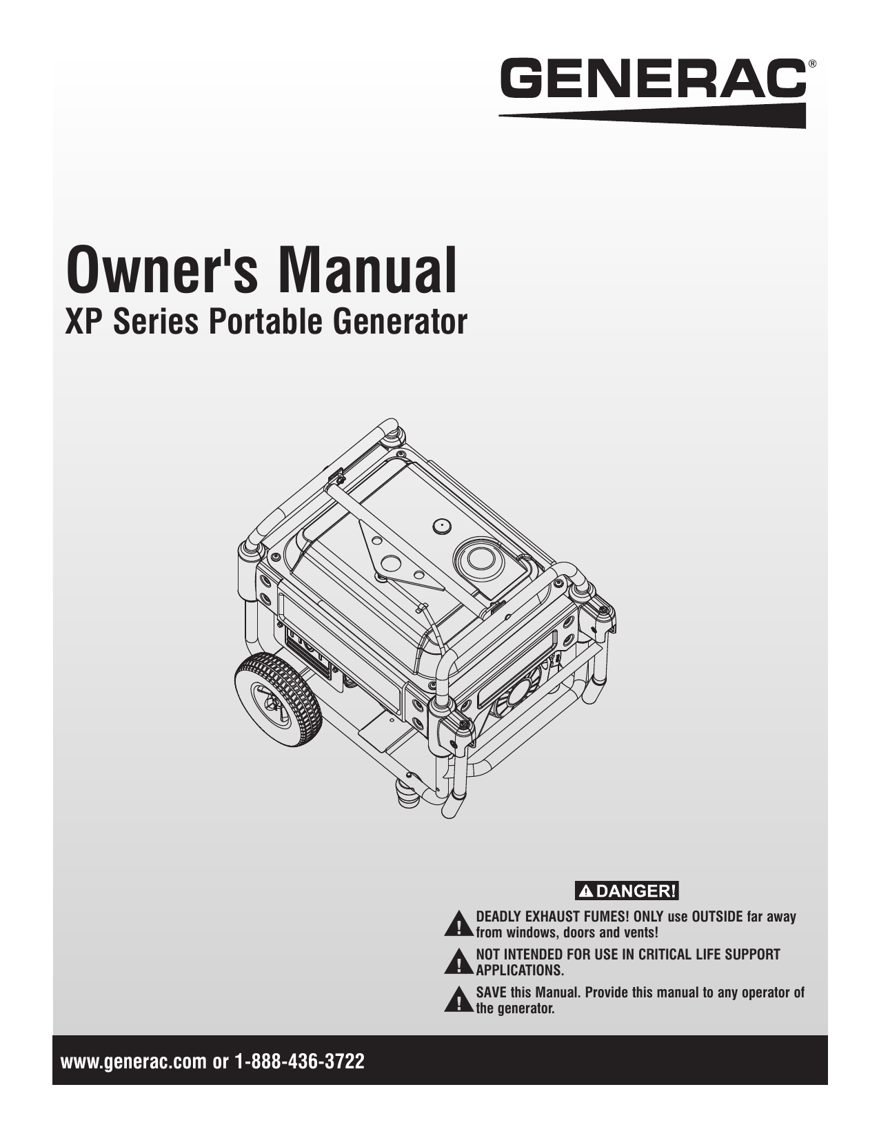 Generac XP8000E G0059312 Portable Generator Manual Manualzz