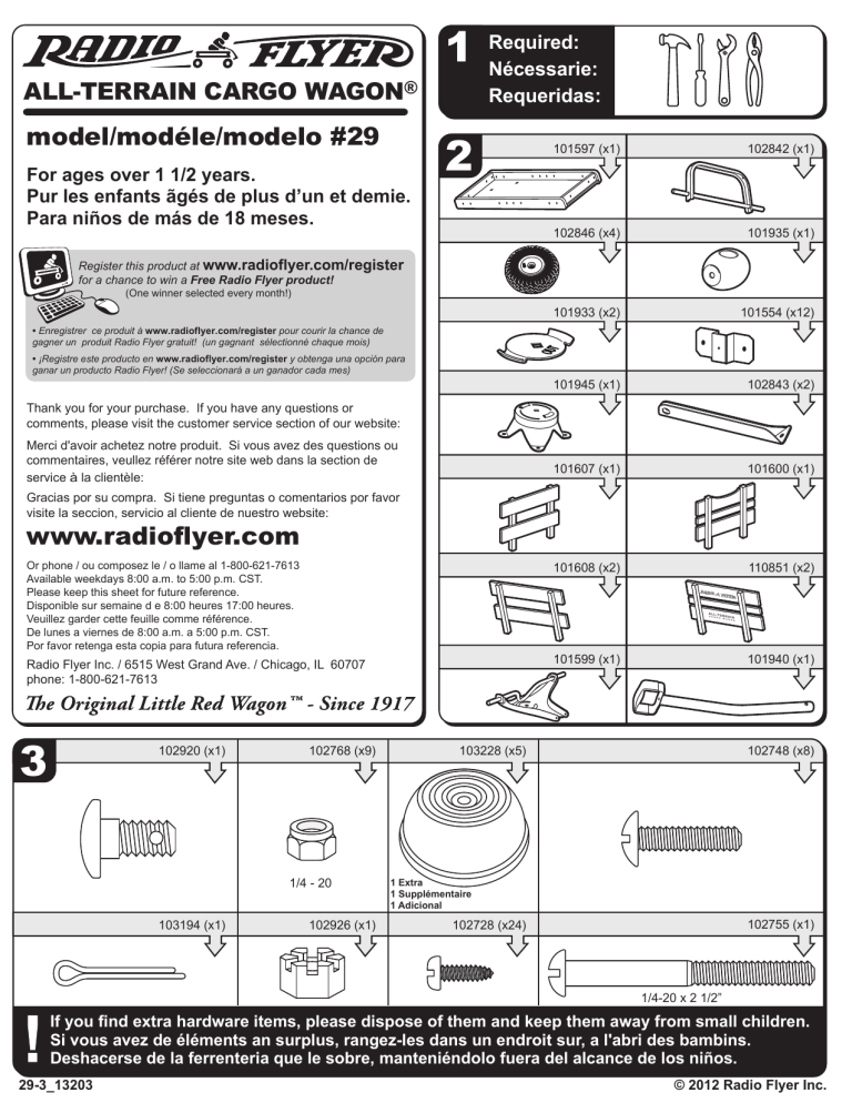 Radio Flyer 29 Operating instructions Manualzz