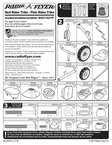 Radio Flyer 421/421P Trike Mode d'emploi | Manualzz