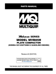 MQ Multiquip MVB85H One-Way Plate Compactor Parts Manual