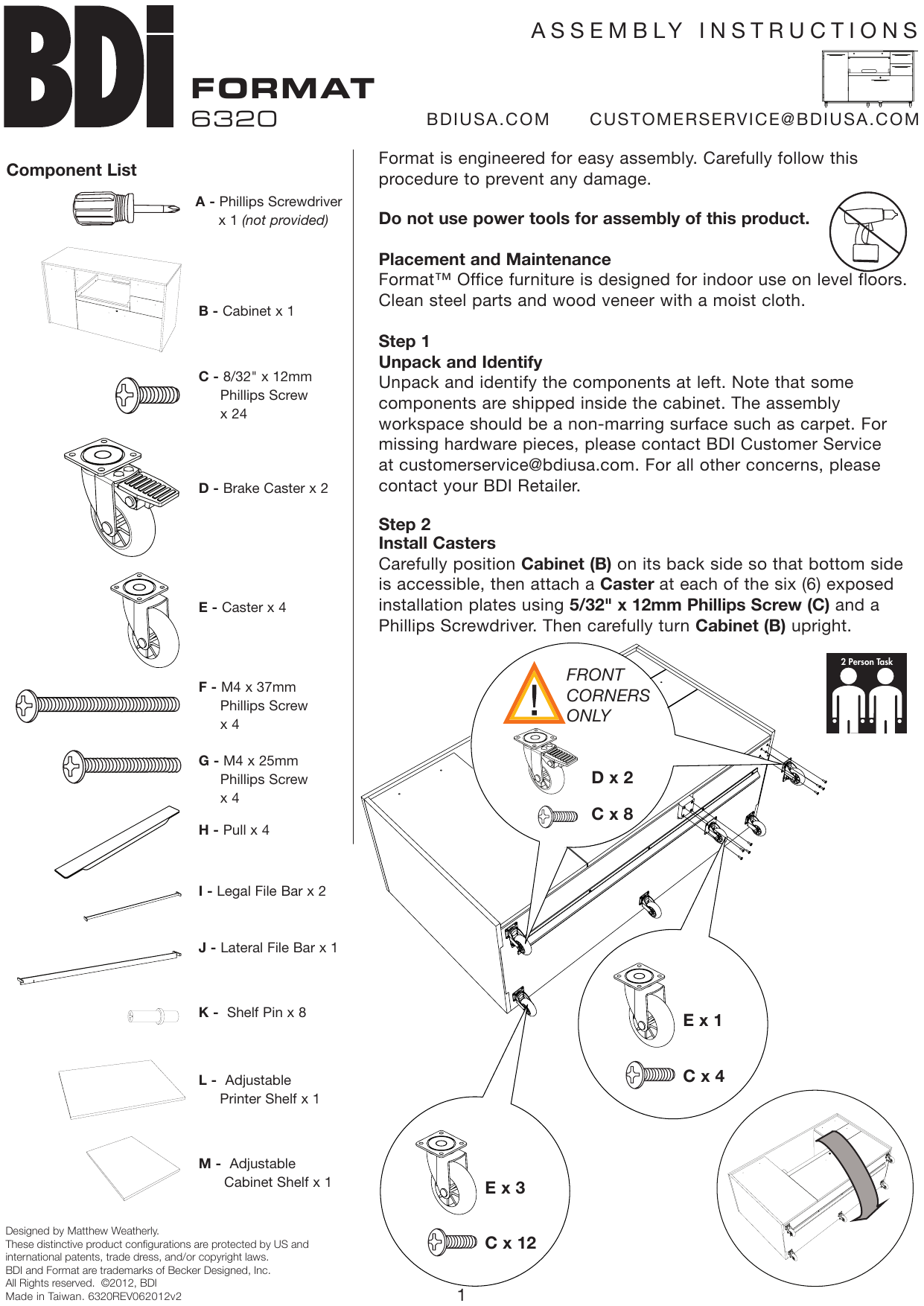 BDI Format 6320 Multifunction Cabinet Instruction Manual | Manualzz