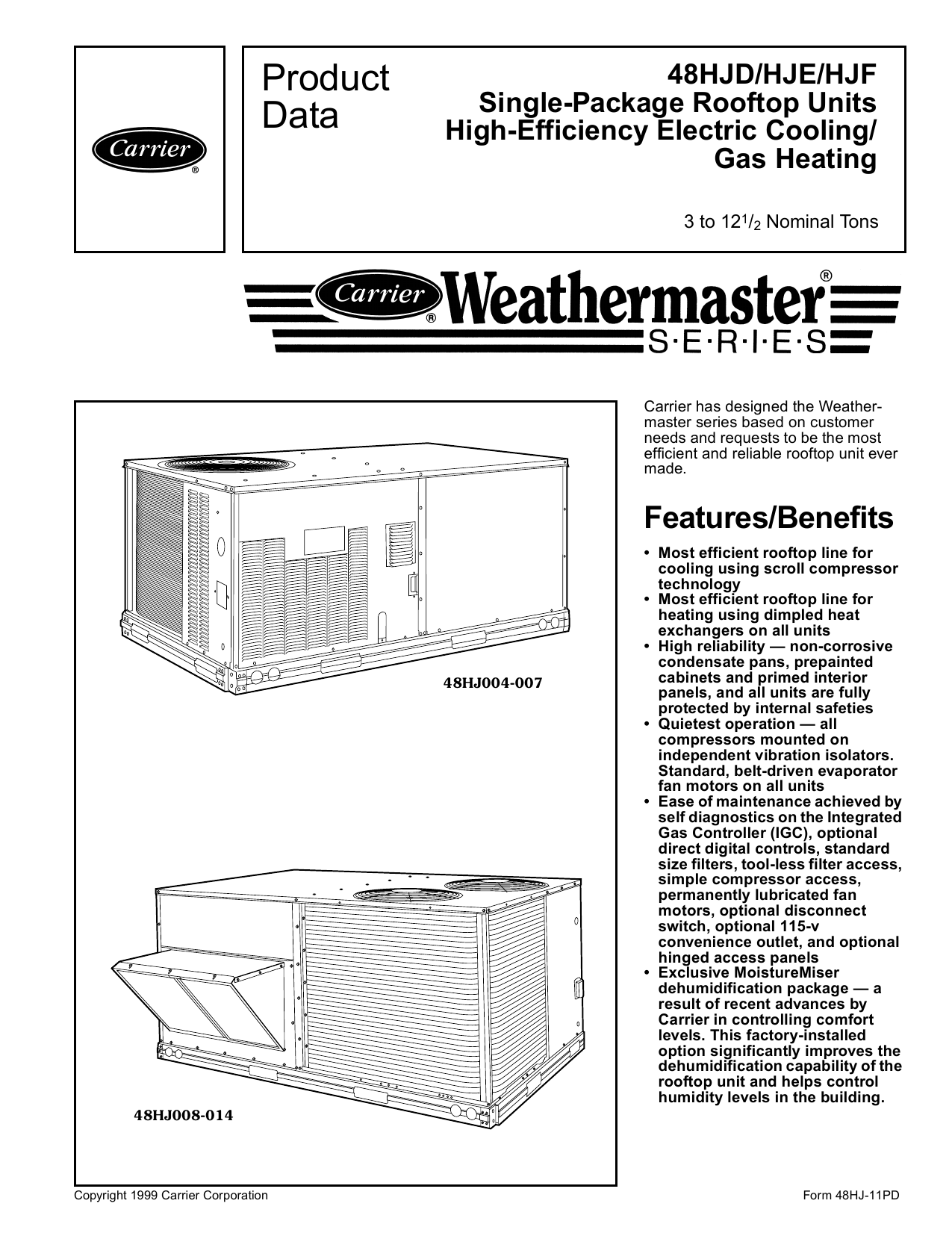 Carrier 58sb Product Data