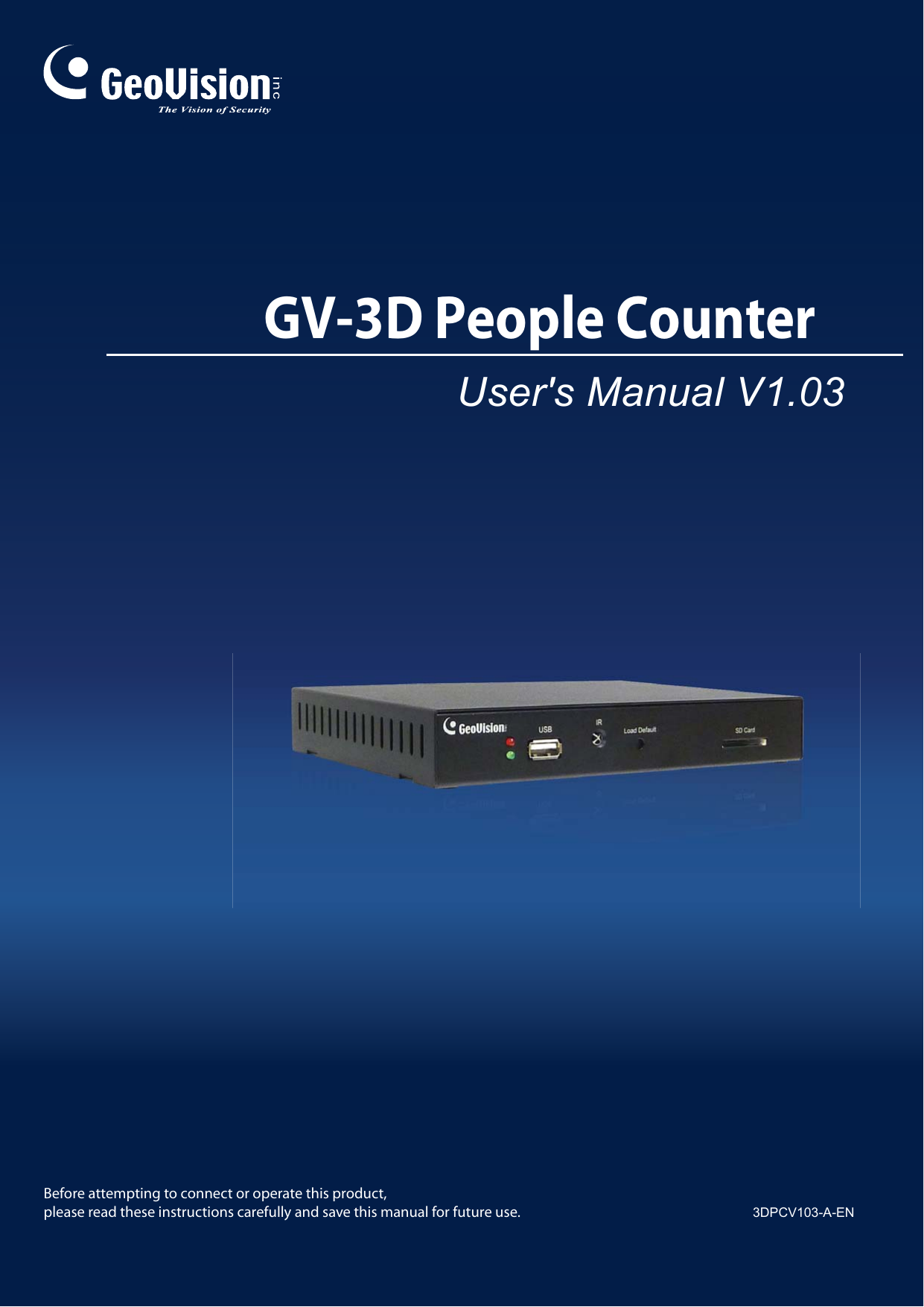 GeoVision GV-3D People Counter Manual | Manualzz