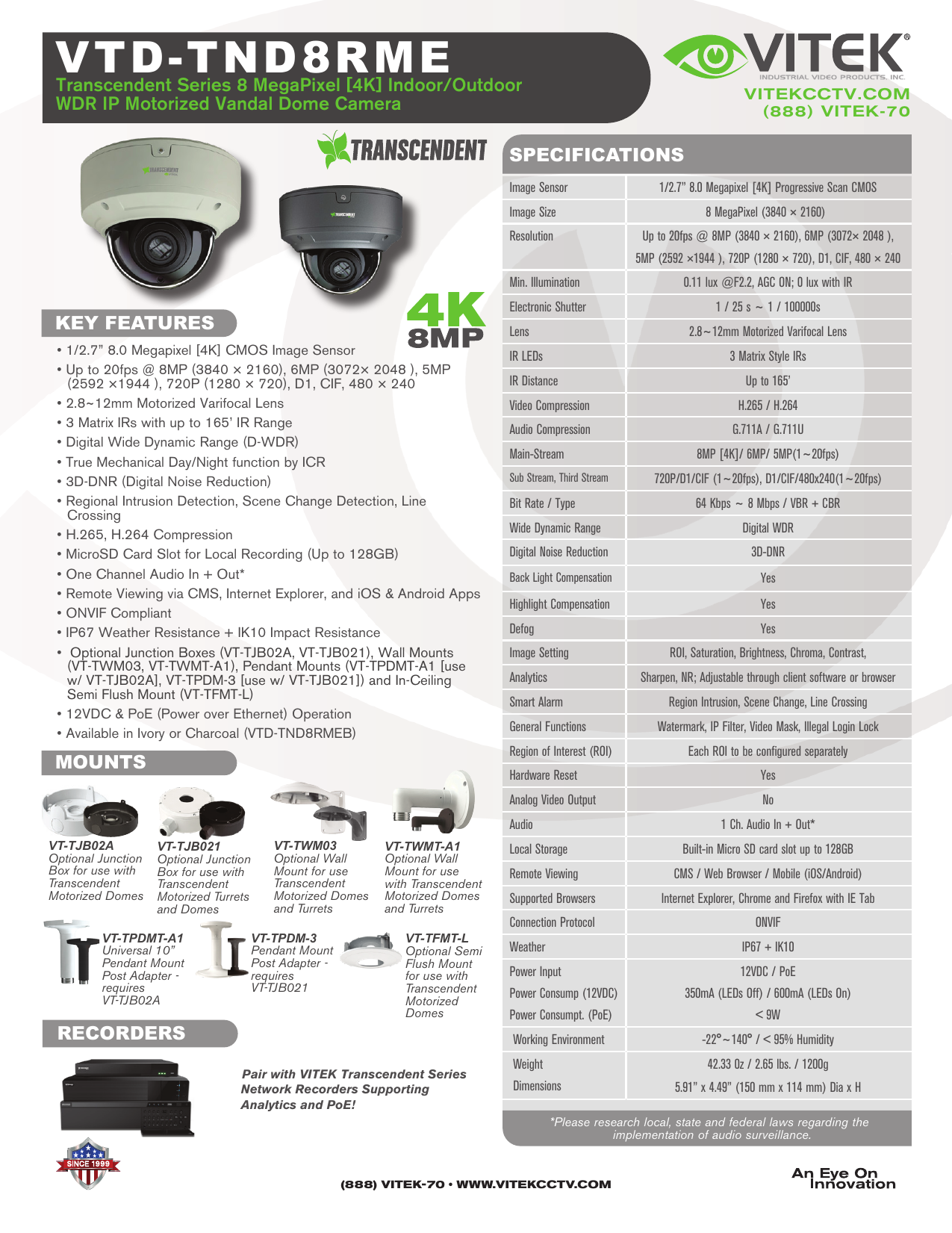 Vitek Vtd Tnd8rme Spec Sheet Manualzz