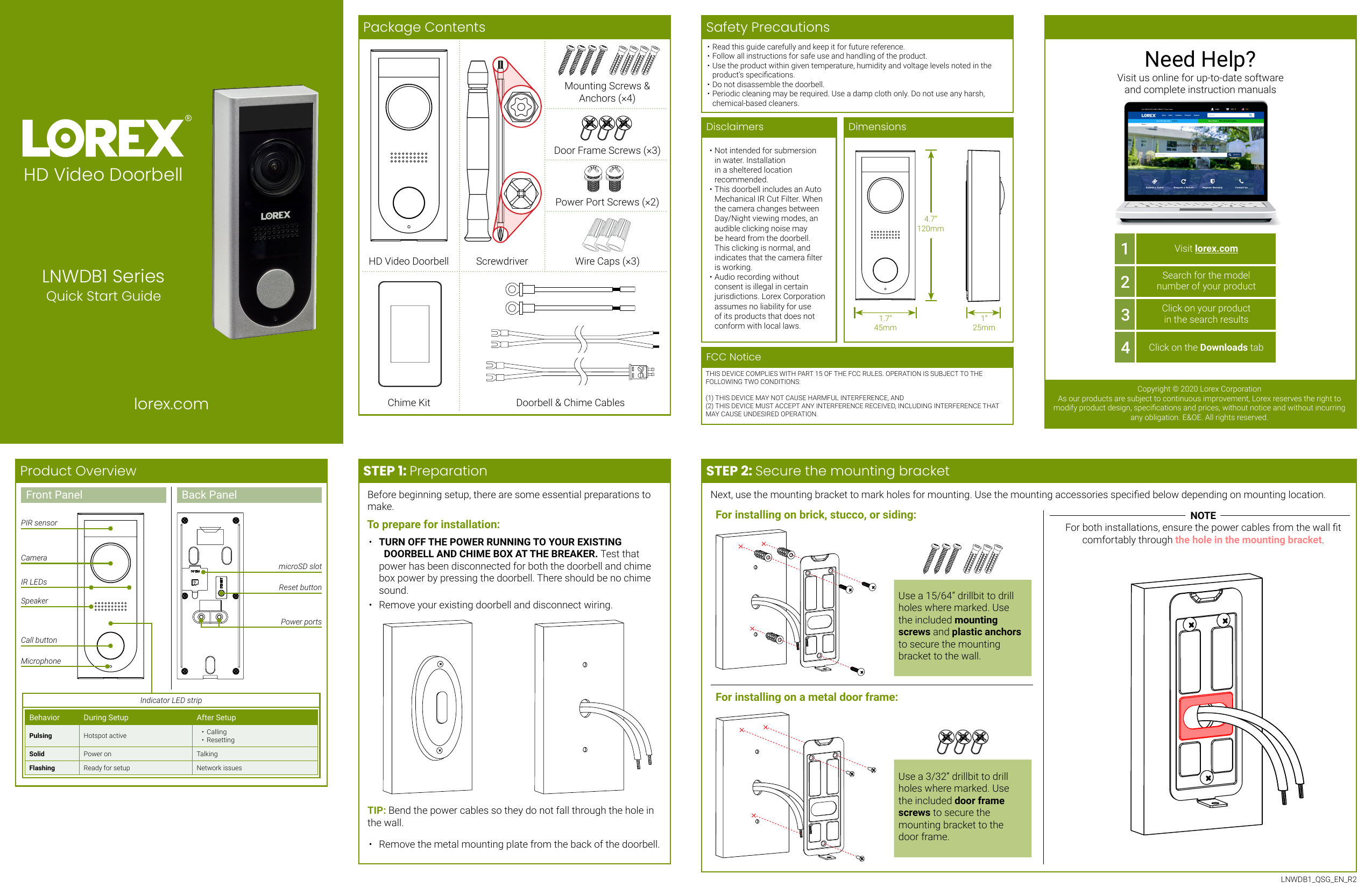 Lorex Lnwdb1 Lnwdb1 Series V261 Lnw Kt Lnwdb1 Wk Lhc K1 Quick Start Guide Manualzz