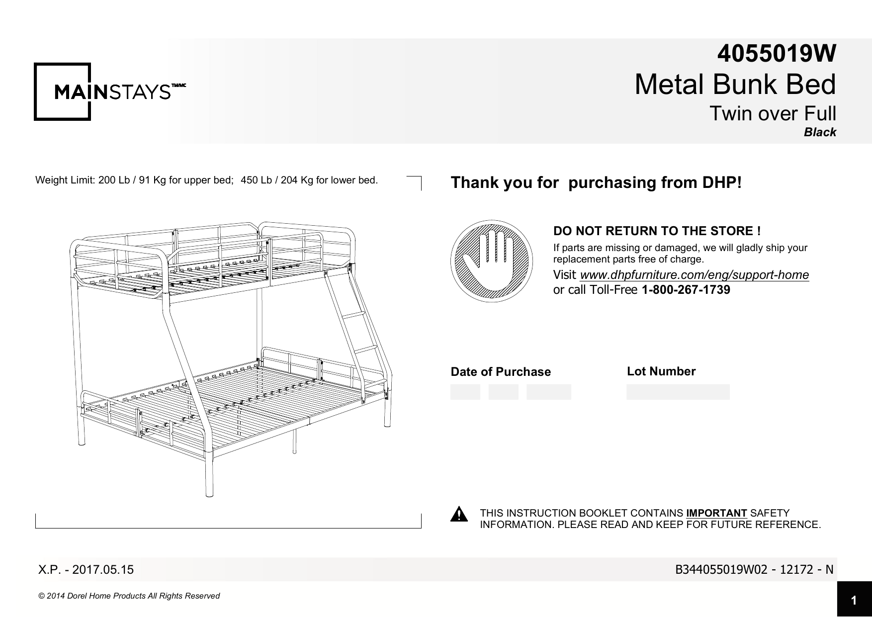 Dorel Home Products MAINSTAYS 4055019W Manual Manualzz