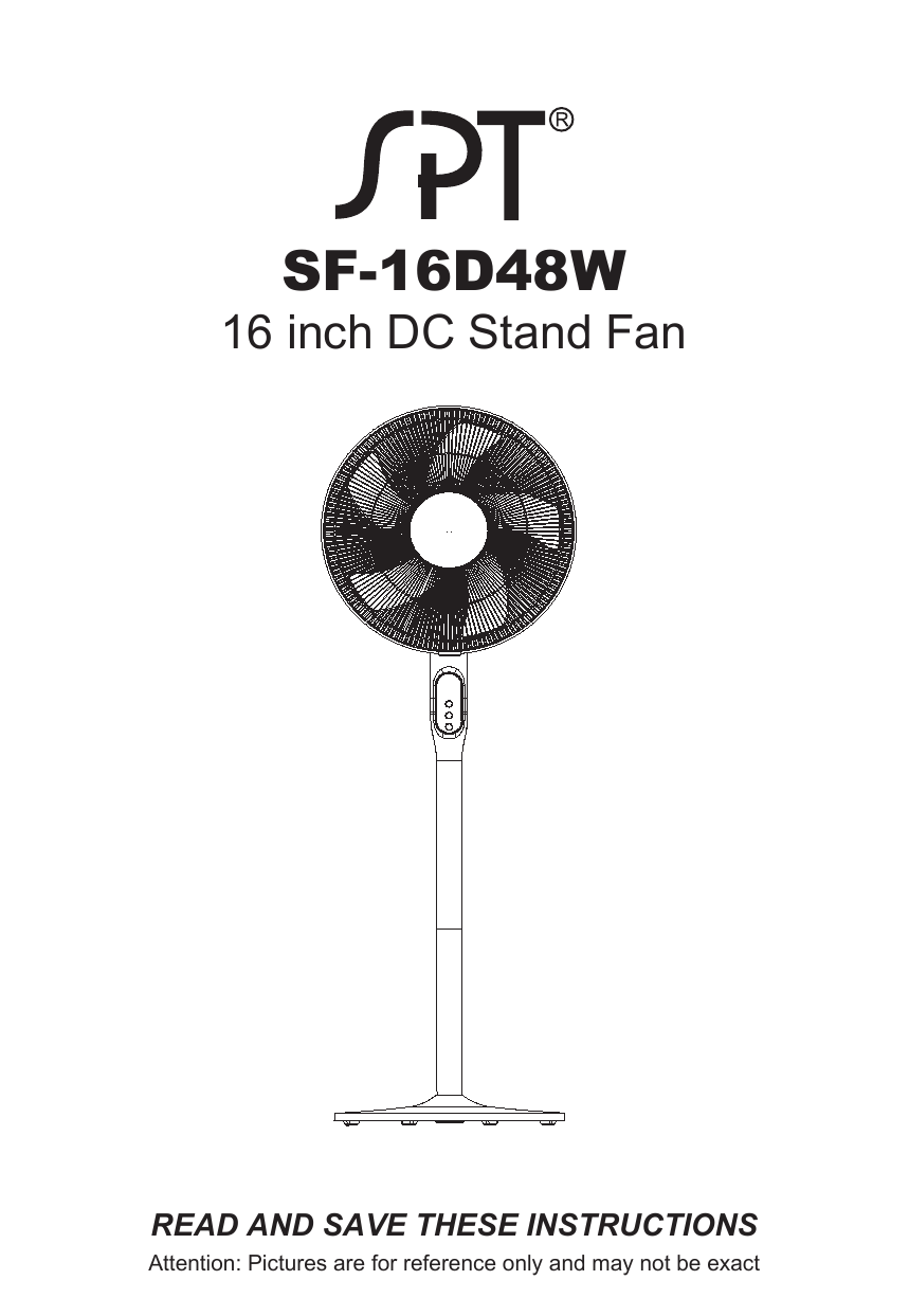 SPT APPLIANCE INC-16" DC-Motor Energy Saving Stand Fan with Remote and timer-...