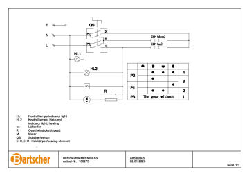 Bartscher 100273 Conveyor toaster Mini-XS Wiring Diagram | Manualzz