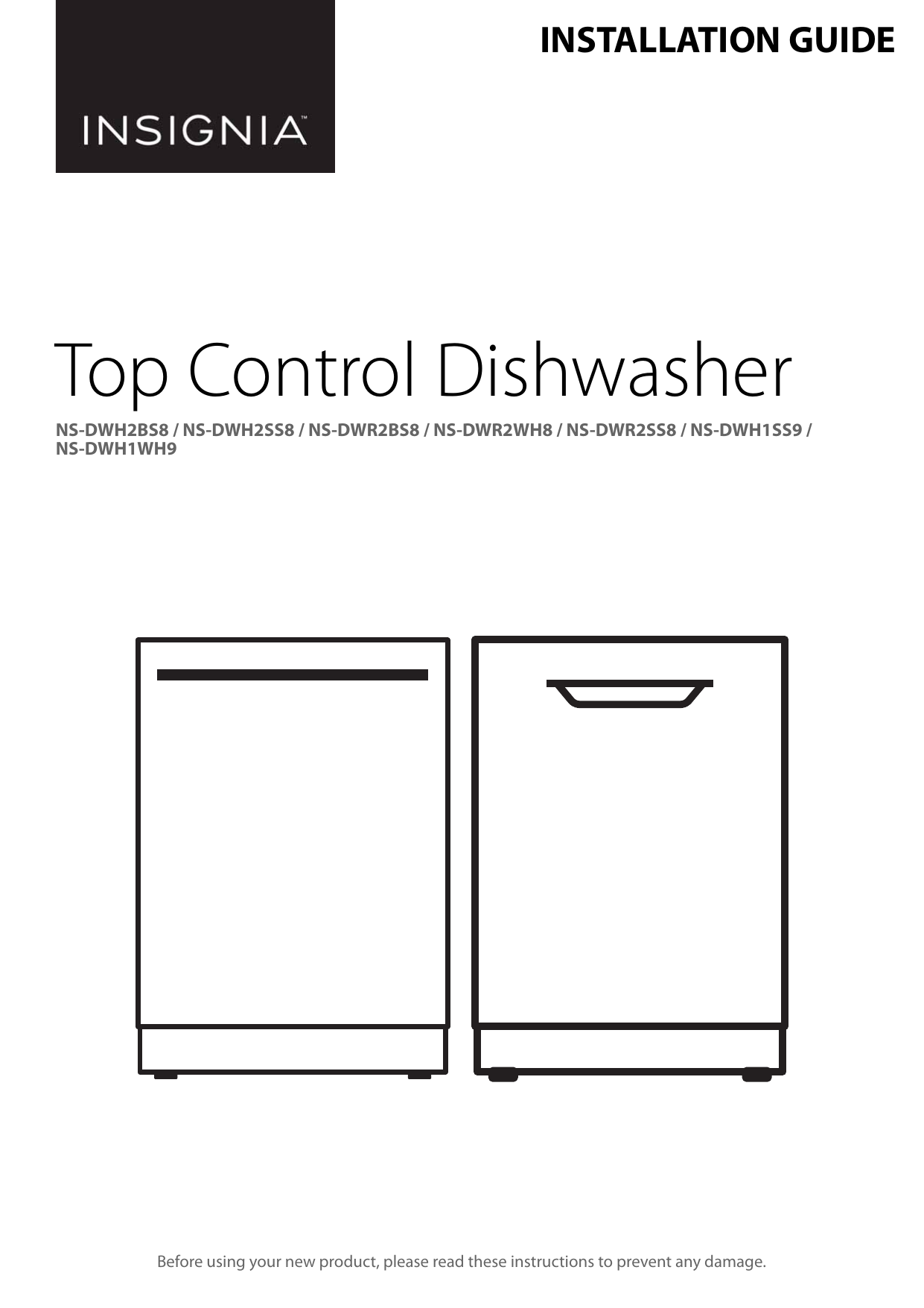 Insignia NSDWH2SS8 24" Top Control BuiltIn Dishwasher Installation