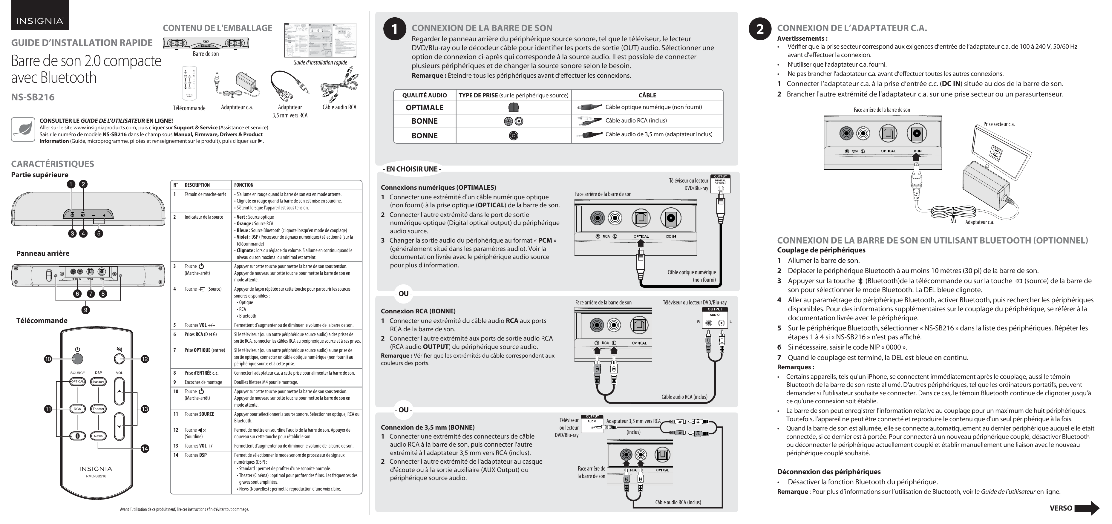 Insignia NSSB216 Quick setup guide Manualzz