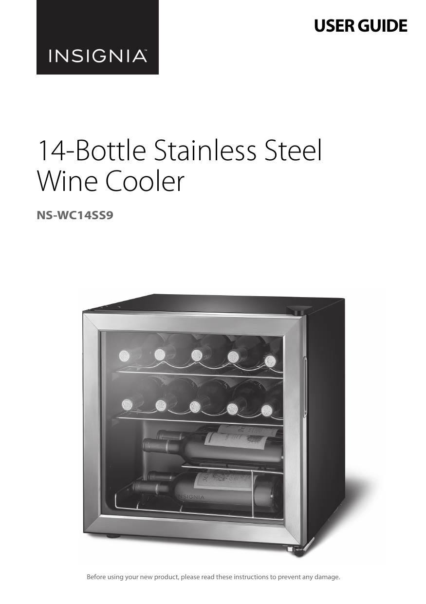 Insignia NSWC14SS9 14Bottle Wine Cooler User Guide Manualzz