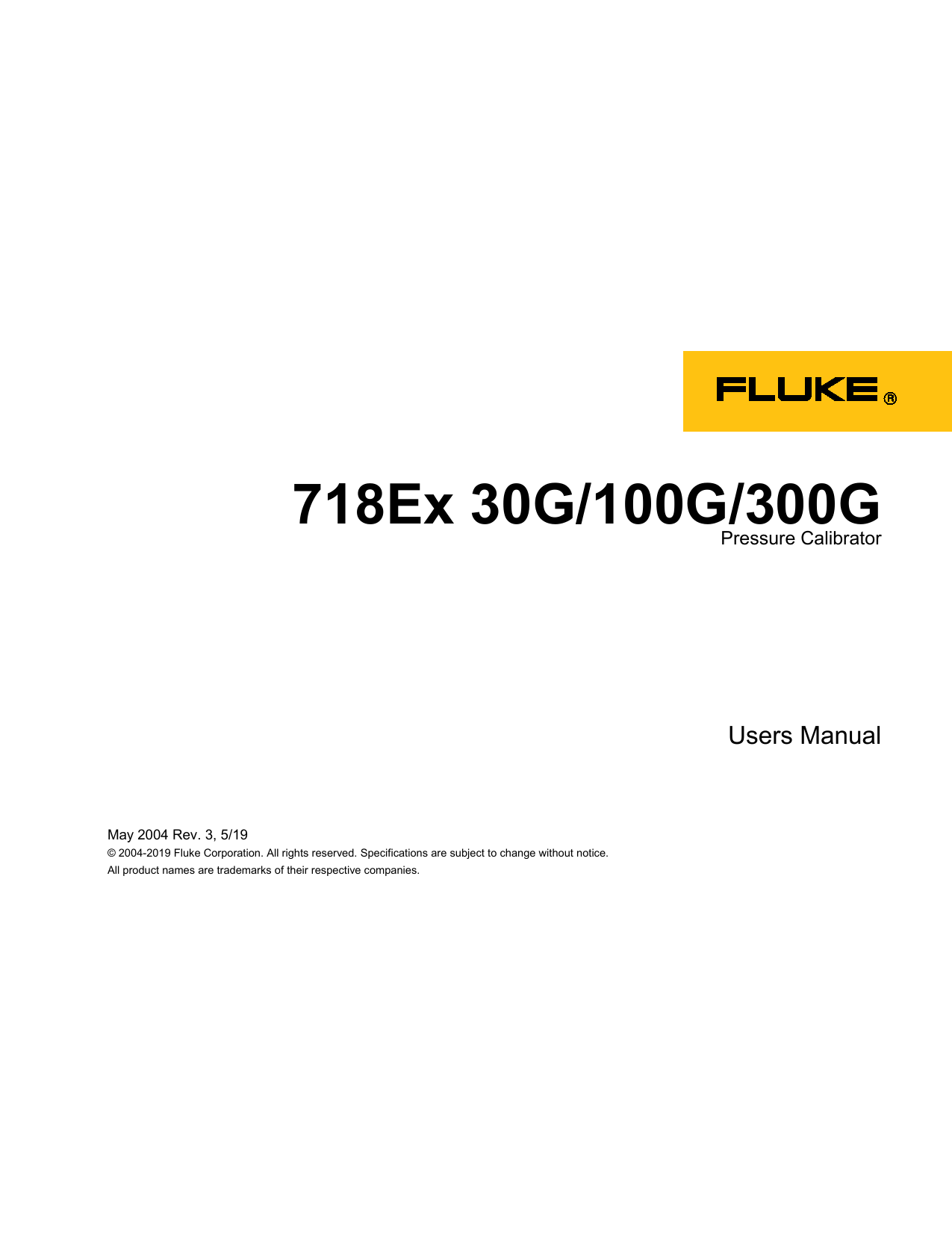 Fluke 718Ex Intrinsically Safe Pressure Calibrator Manual Manualzz
