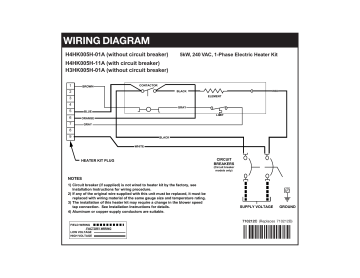 Maytag H4HK, 5Kw 240V, 1-Phase Electric Heater Kit Product information