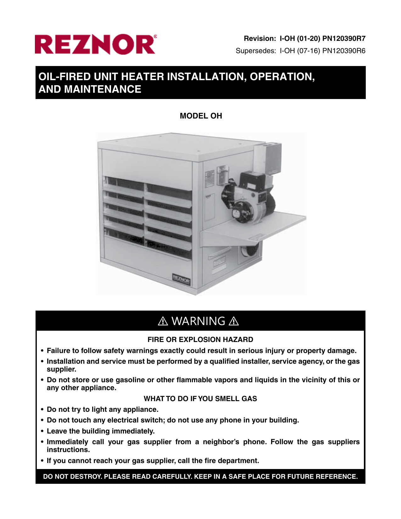 Reznor OH Installation Manual Manualzz