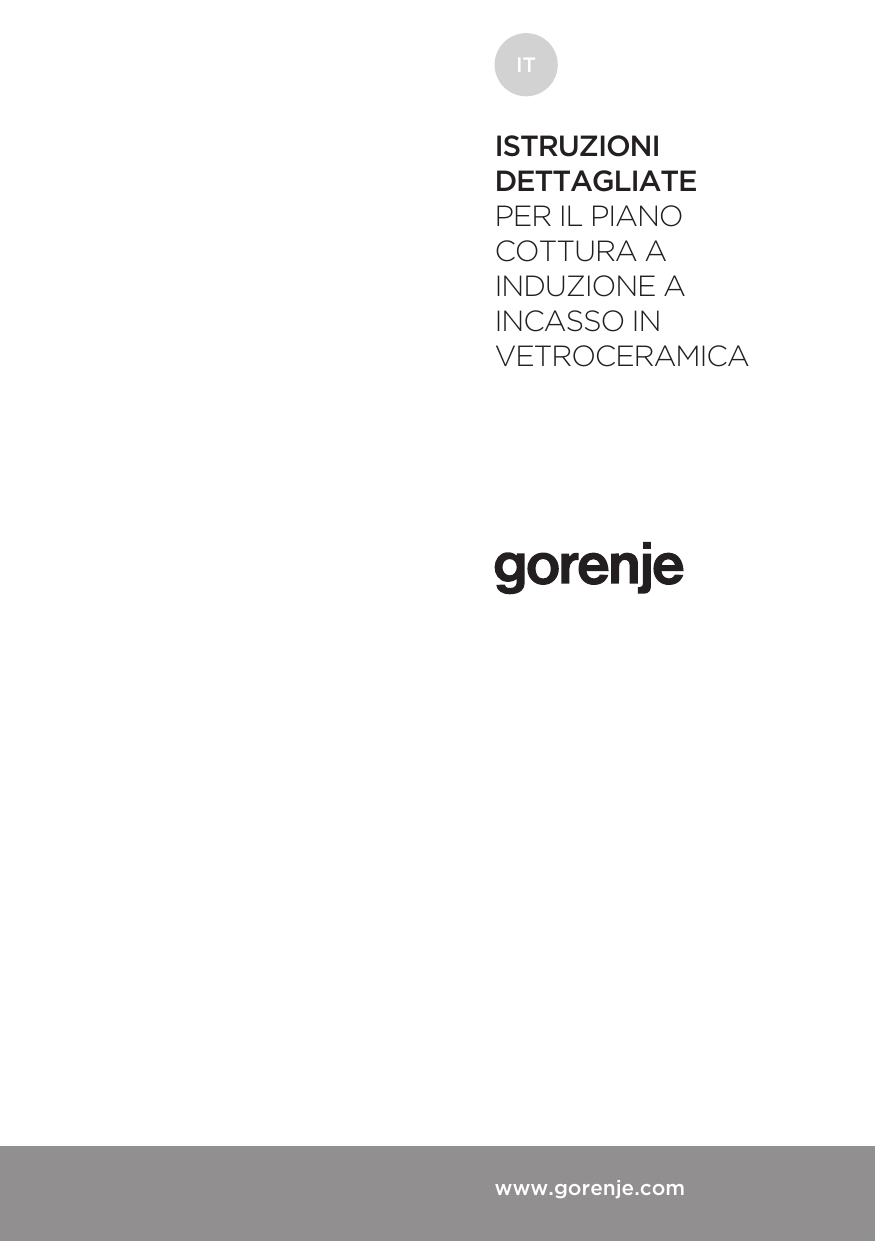 Gorenje IT321BCSC Piano cottura a induzione Manuale del proprietario |  Manualzz