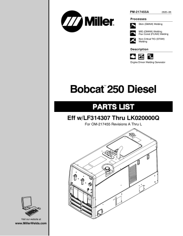 Miller Bobcat 260 Gas Owner Manual