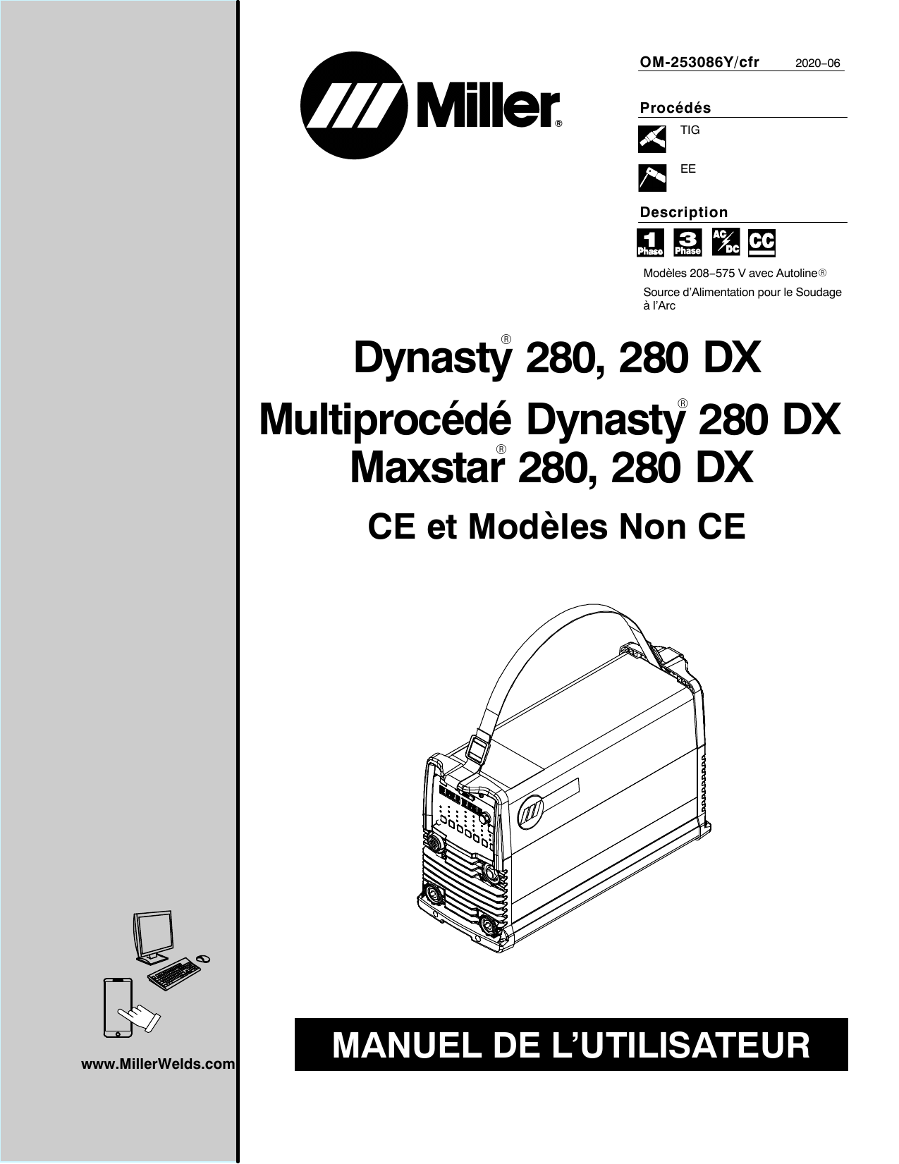 Miller DYNASTY 280 Le manuel du propriétaire | Manualzz