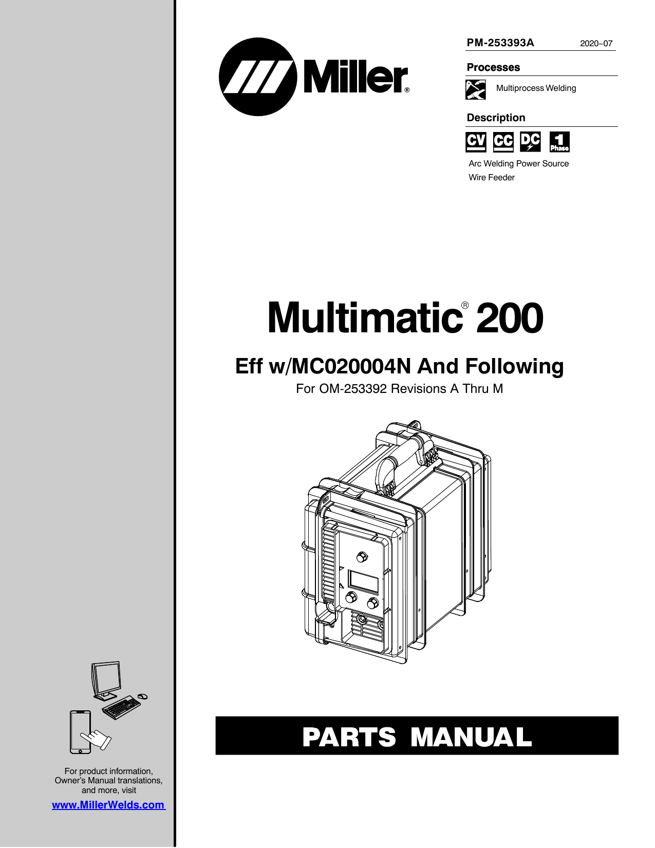 Miller MULTIMATIC 200 Part Manual | Manualzz