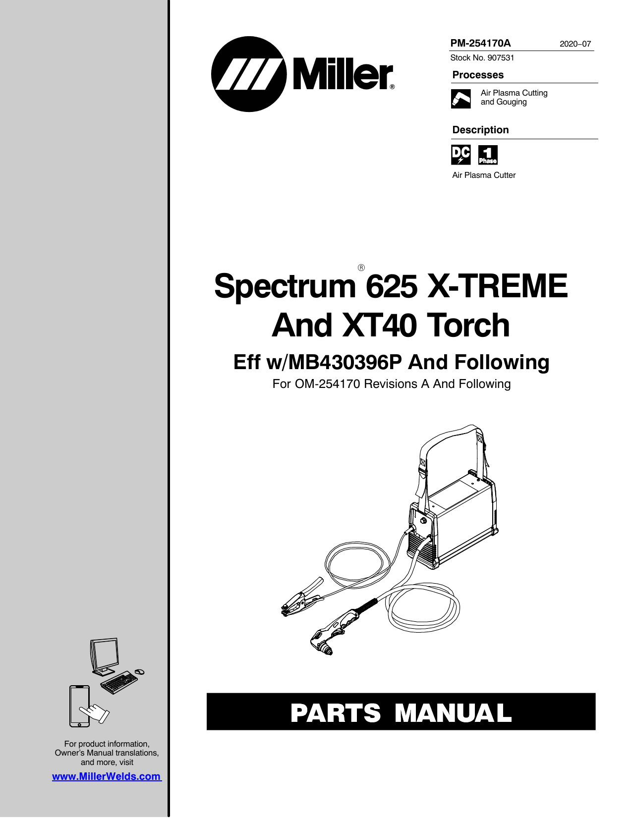 Miller MC280144P, MB430396P User manual | Manualzz