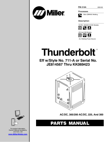 Miller THUNDERBOLT XL AC/DC Part Manual | Manualzz