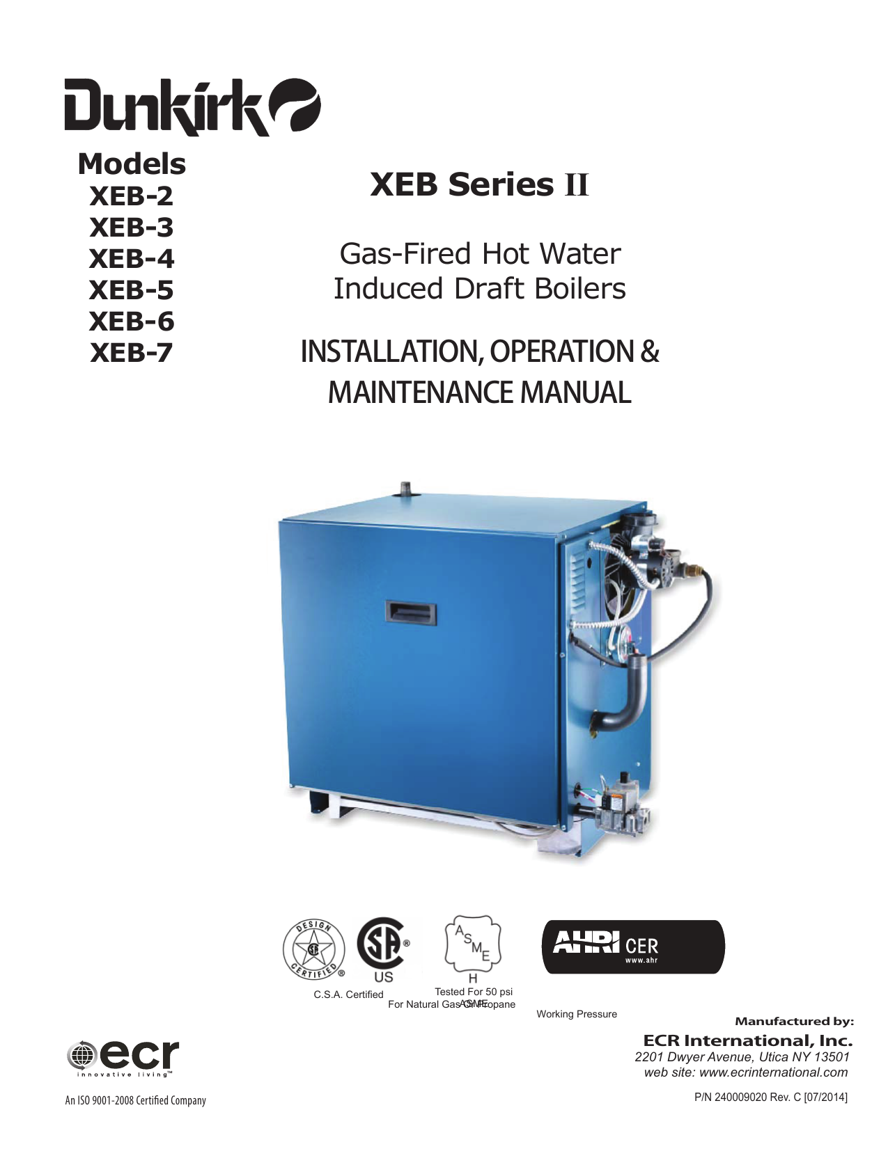 Dunkirk XEB Series II Installation & Operation Manual Manualzz