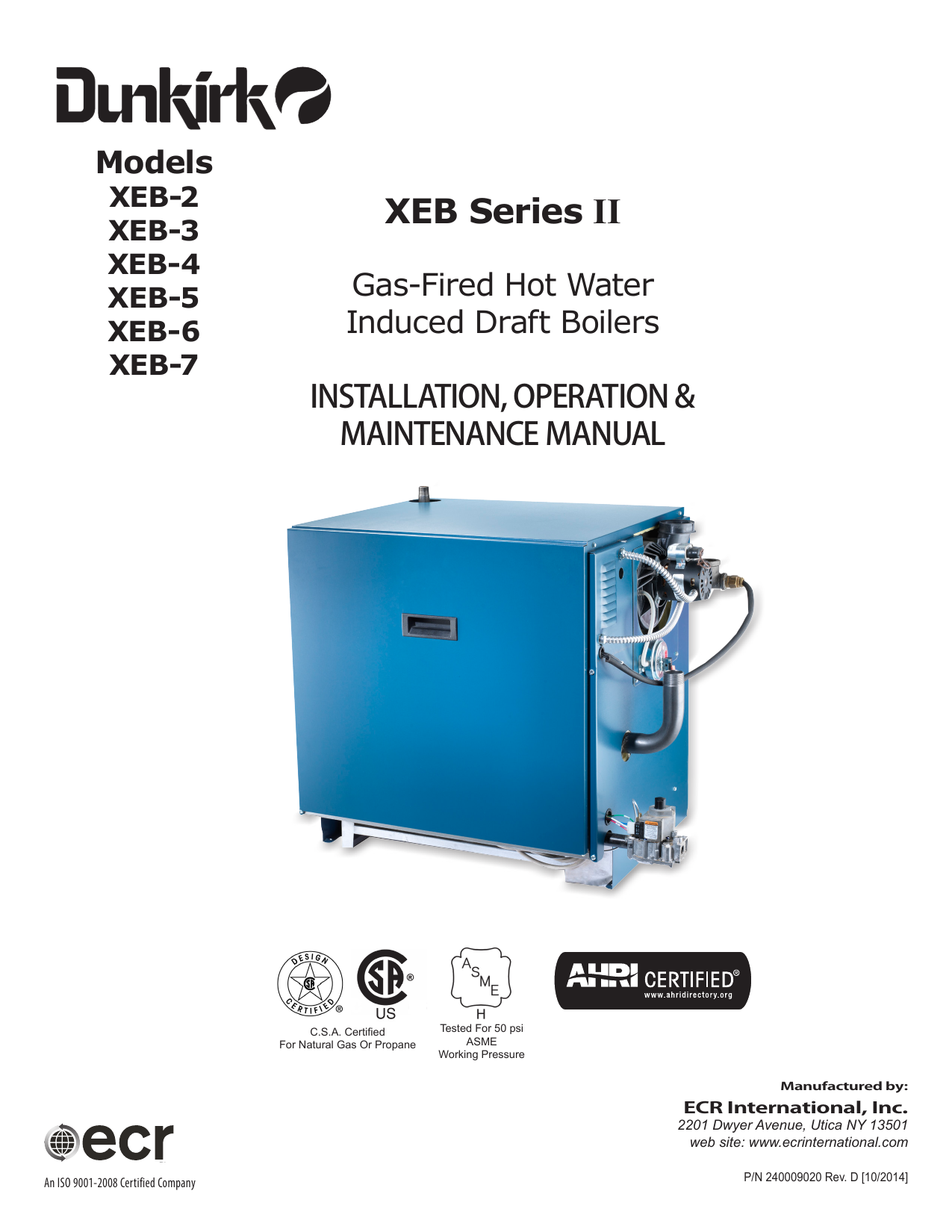 Dunkirk XEB Series II Installation & Operation Manual Manualzz