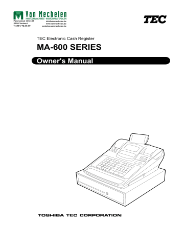 Toshiba TEC MA 600 series Owner Manual | Manualzz
