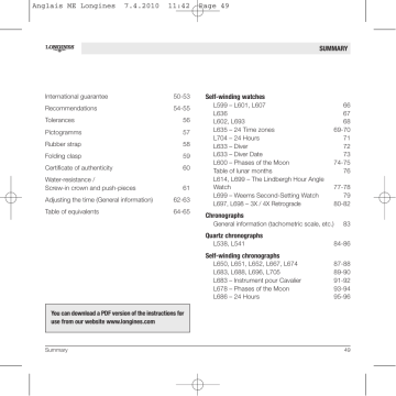 Longines MANUAL Owner Manual Manualzz