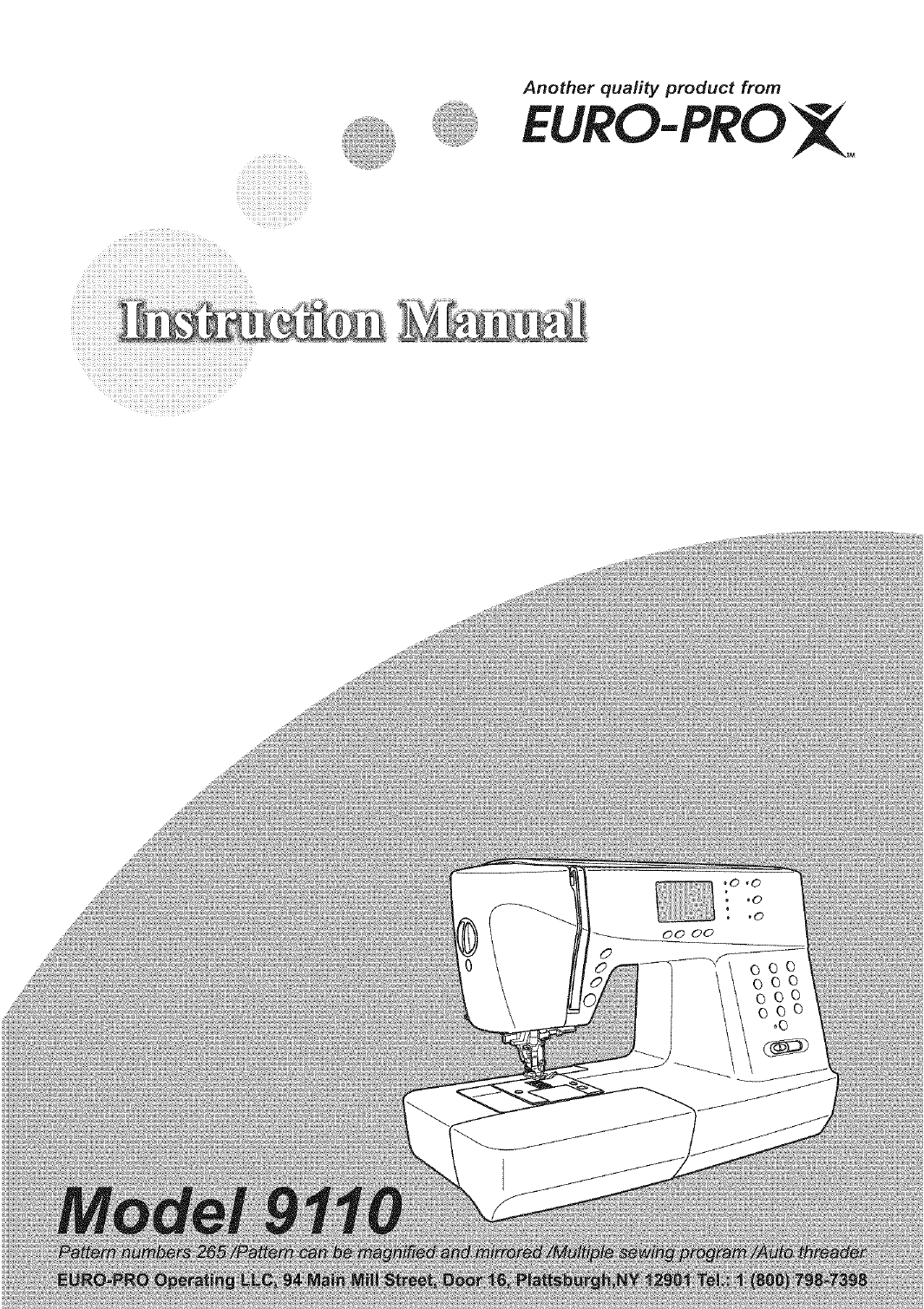 EuroPro 9110 Sewing Machine Owner's Manual Manualzz
