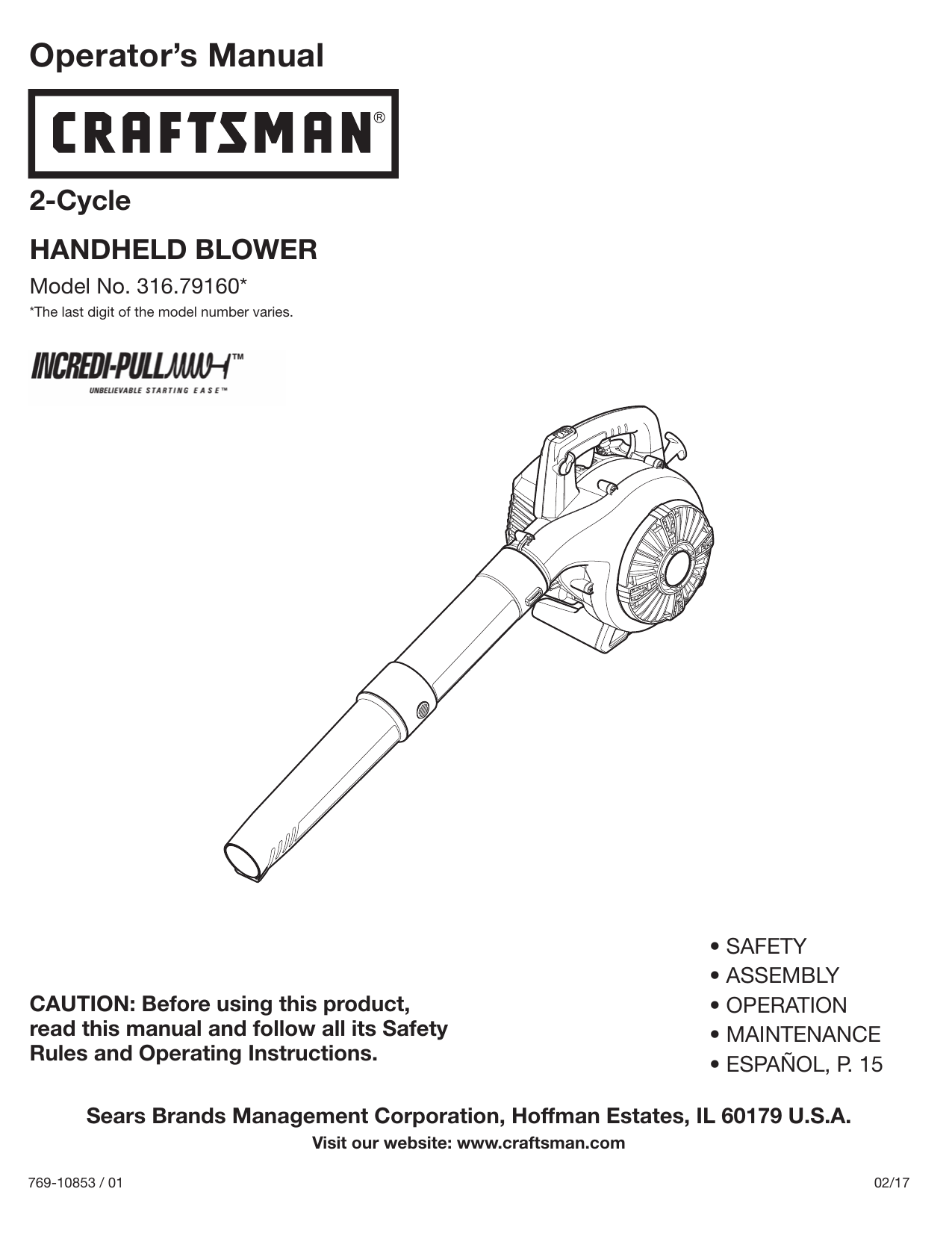 User Manual Craftsman CMCBL700D1 V20* Cordless Axial Leaf B, 60 OFF