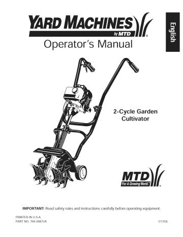 Yard Machines 21A-121R700 Cultivator Owner's Manual | Manualzz