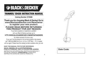 Black Decker ST4500 TYPE 4 Trimmer Owner s Manual Manualzz