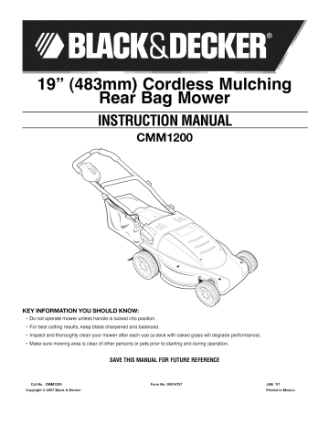 Black & Decker CMM1200 TYPE 1 Lawn Mower Instruction manual | Manualzz