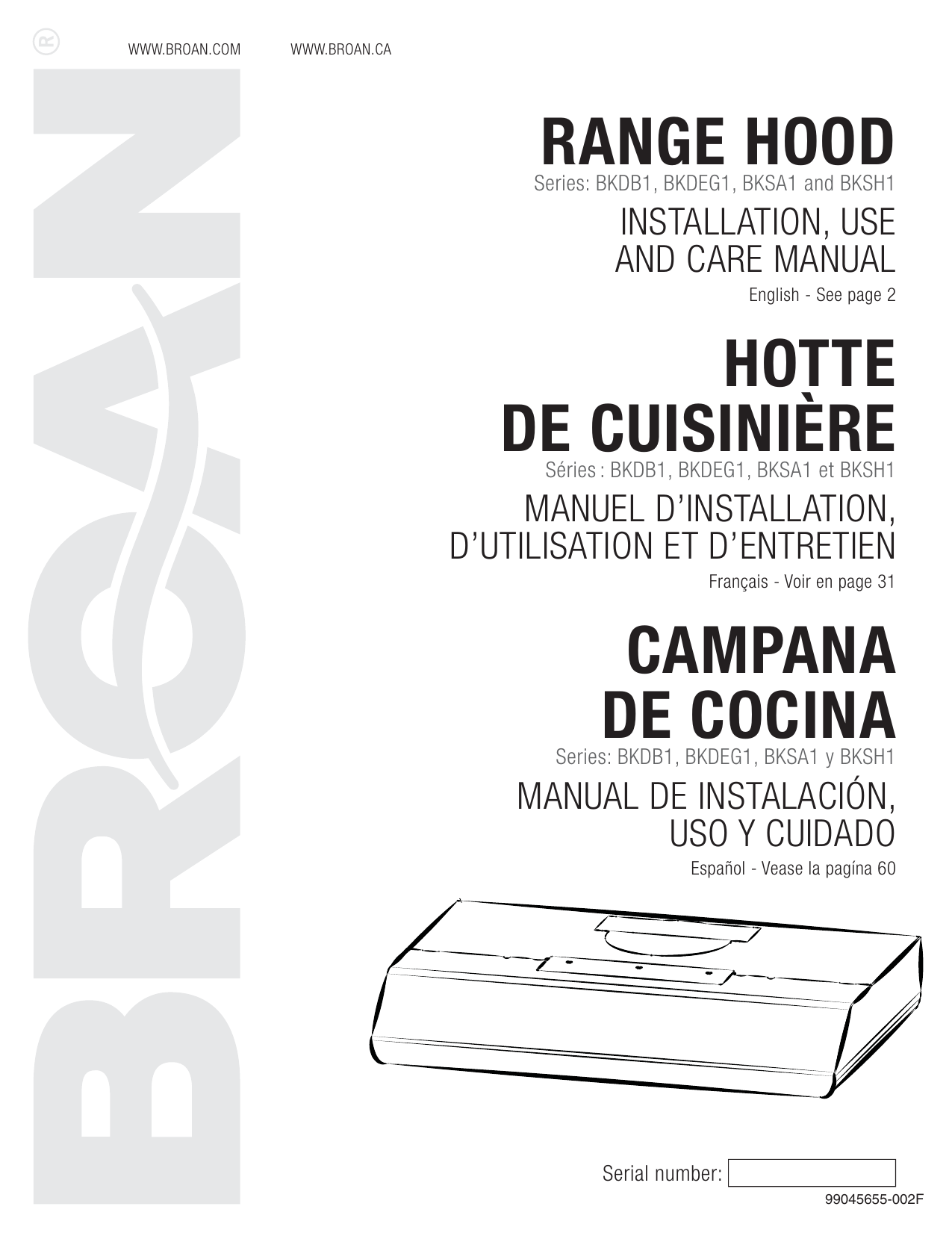 Broan BKDEG130SS Range Hood Owner's Manual Manualzz