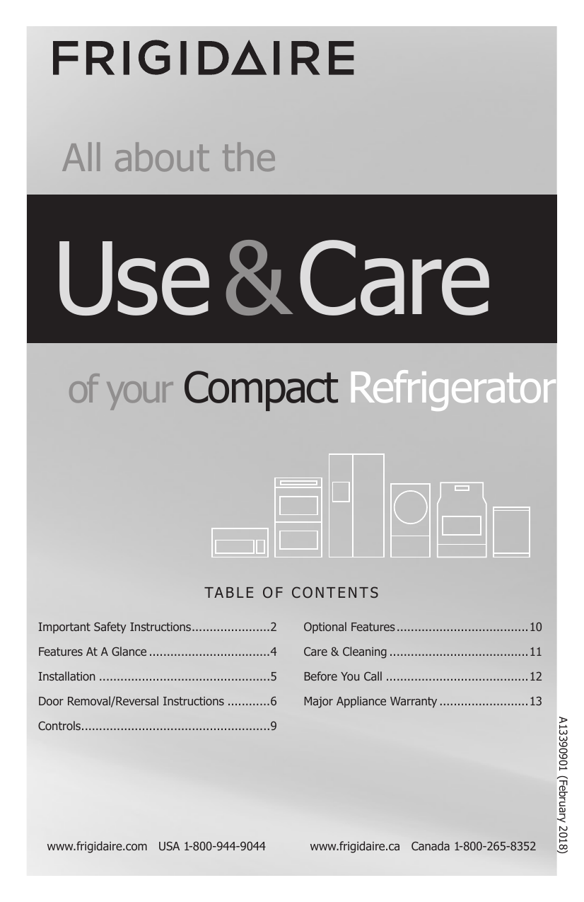 Frigidaire FFPS3133UM Compact Refrigerator Owner's Manual | Manualzz