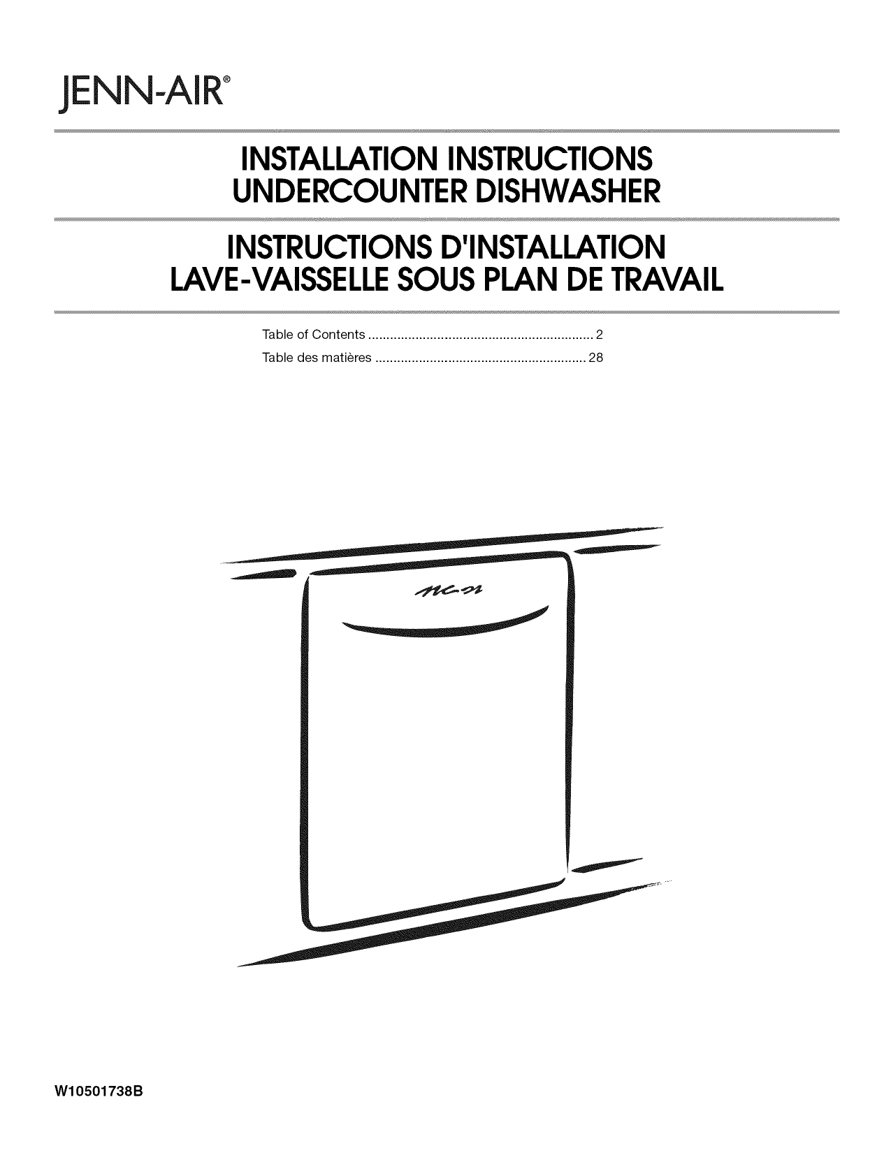 JennAir JDB8000AWS1 Undercounter Dishwasher installation Guide Manualzz