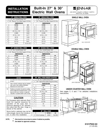 Jenn Air Jjw8530ddb28 30 Electric Wall Oven Installation Guide Manualzz - Jenn Air Double Wall Oven Installation Manual
